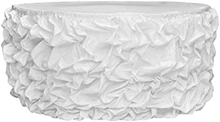 White 17' Gathered Lamour Skirt