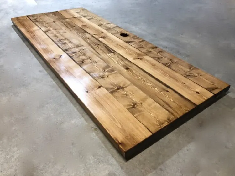 8' Rustic Wood Table Topper (for 8' Banquet Table Colors wil