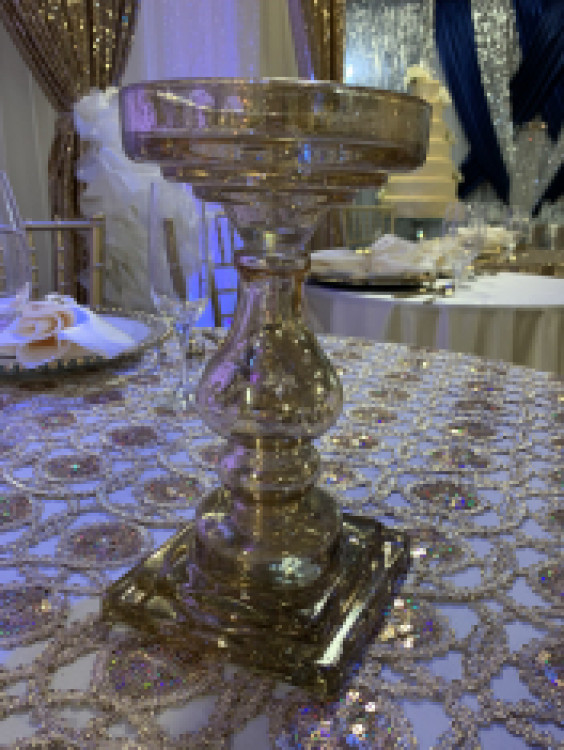 Crushed Gold 9 Candle Holders Crushed Gold 9 Candle Holders