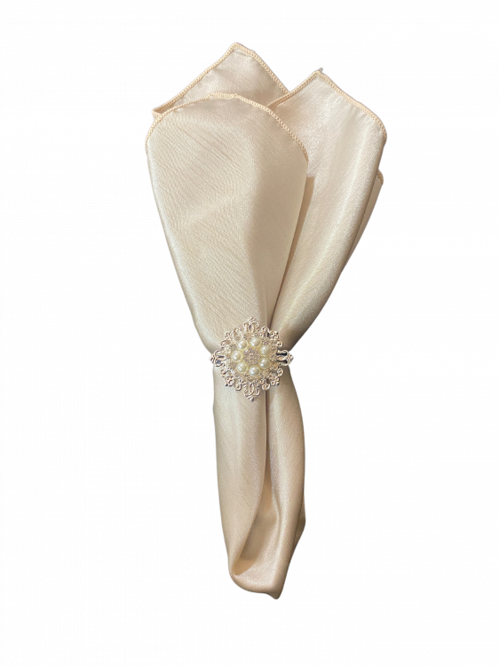 Silver Pearl Bling Napkin Ring Holder