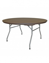 5' Round Brown Plastic Resin Table