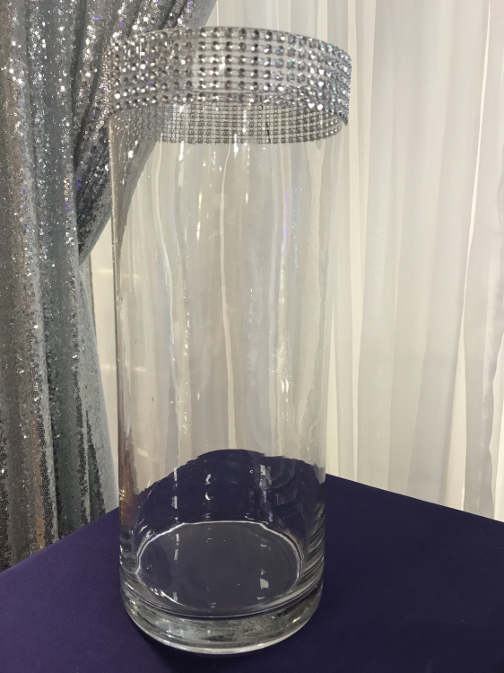 Vases 12 x 5' Diameter Silver Bling