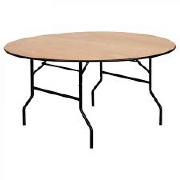 5' Round Wood Table (seats 8) (D)