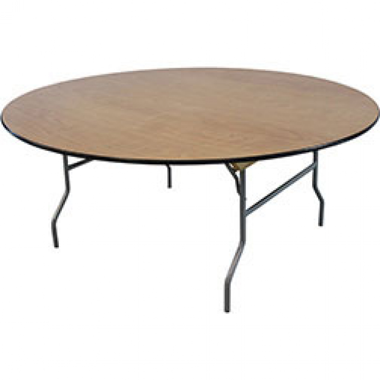 6' Round Wood Table (seats 10) (D)