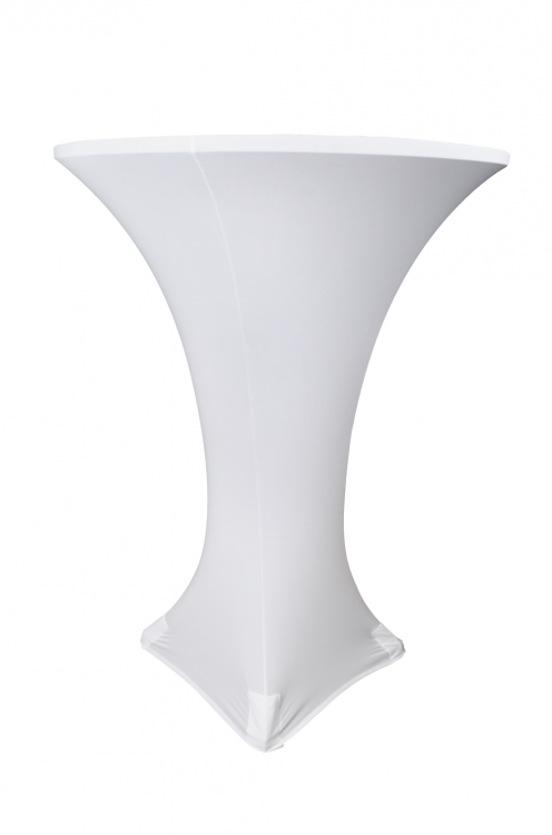 Bistro Table Cover - White Spandex Spandex Linen