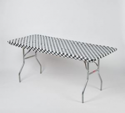 8' Banquet Kwik Cover - Black/White Checkered