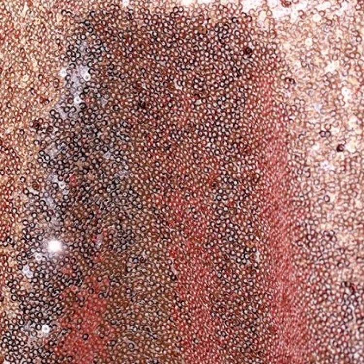 85 x 85 - Blush Sequin Table Overlays Linen