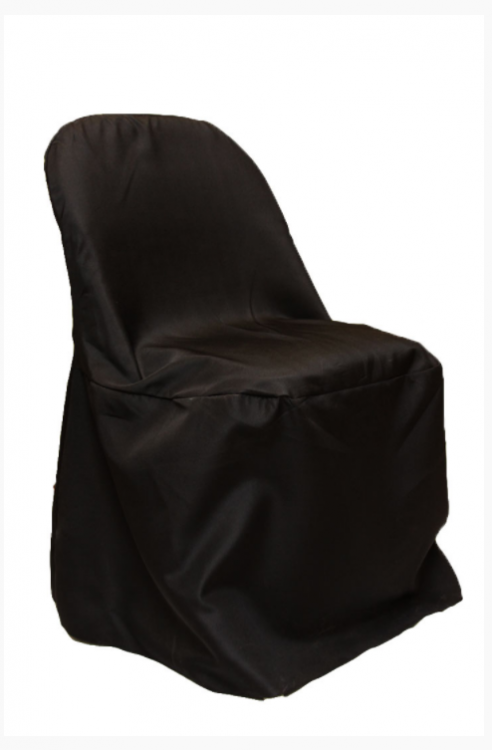 Folding Chair Cover - Black Polyester Chair Covers