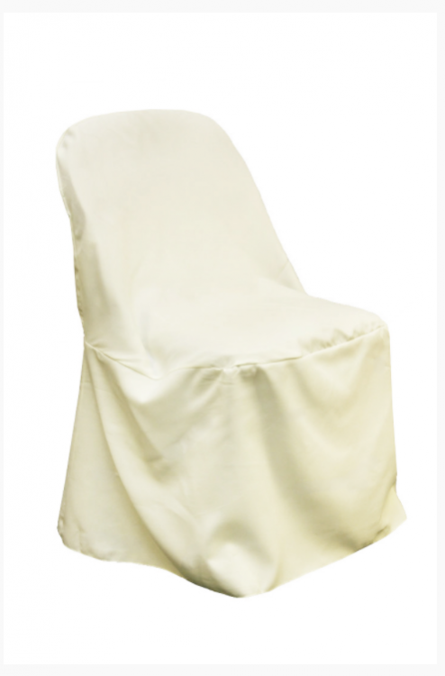 Folding Chair Cover - Ivory Polyester Chair Covers