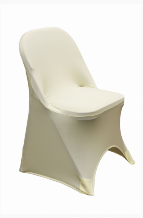 Folding Chair Cover - Ivory Spandex Chair Covers
