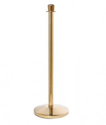 Stanchions Single Pole with Red Velour Rope W/Gold