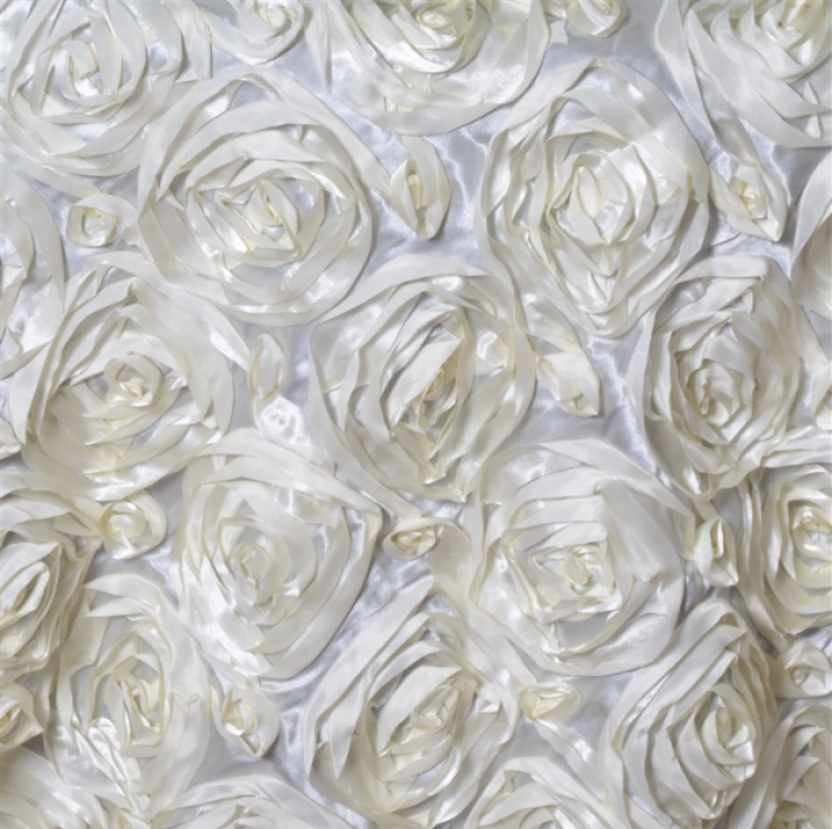 12 x 108 - Ivory Rosette Table Runners Linen
