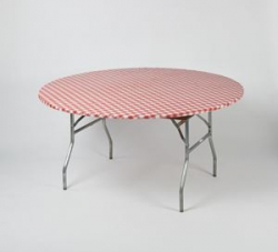 5' Round Kwik Cover - Red Gingham
