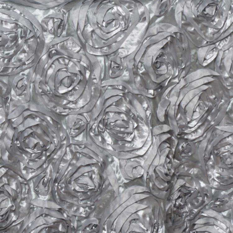 12 x 108 - Silver Rosette Table Runners Linen