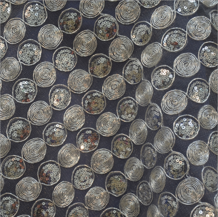 12 x 108 - Silver Spiral Sequin Table Runners Linen