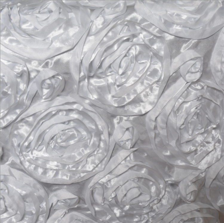 12 x 108 - White Rosette Table Runners Linen