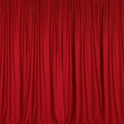 Back Drape 16' x 60 Poly Premier RED Drape and Skirting