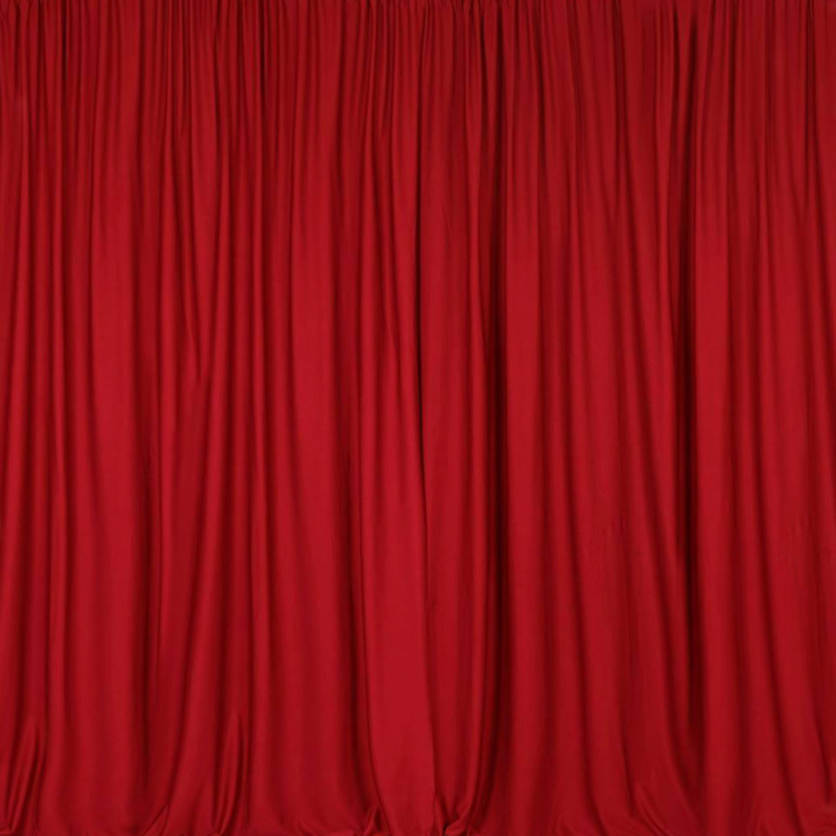 Back Drape 16' x 60 Poly Premier RED Drape and Skirting