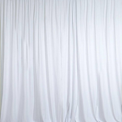 Back Drape 16' x 60 Poly Premier WHITE Drape and Skirting