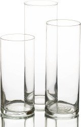3 Piece Cylinder Vases(6,7.8,10')