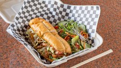 BarBQ Right-Grilled Chicken Breast & Pulled Pork or Brisket)