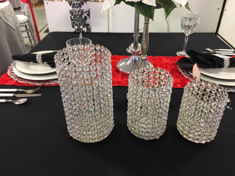 Silver Crystal Cylinder Large