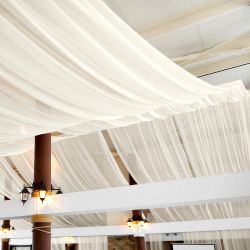 Ivory 30' Sheer Ceiling Drape