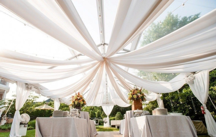 Ivory 60' Sheer Ceiling Drape