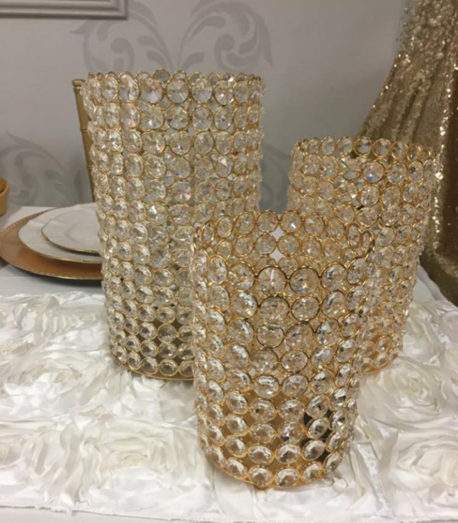 Gold Crystal Cylinder Large