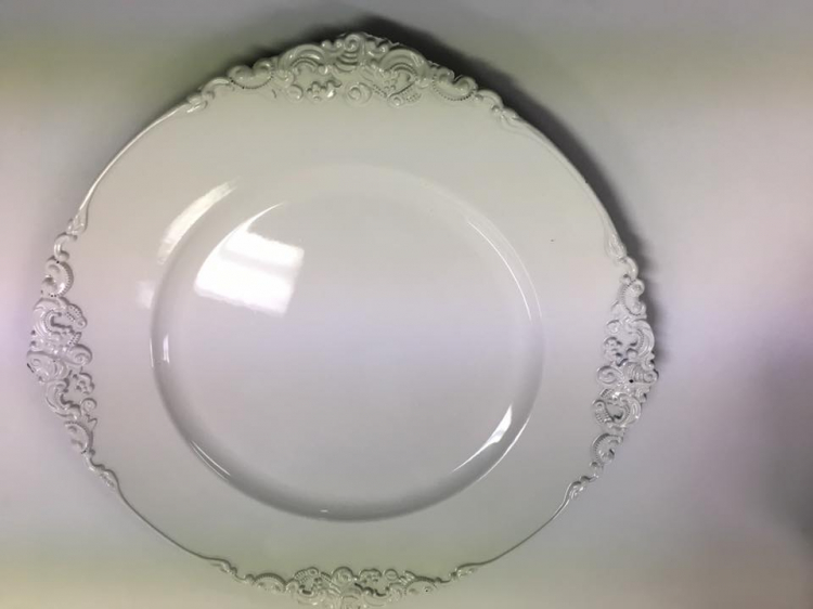 White Vintage Charger Plate