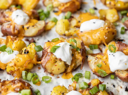 Twice Baked Smashed Potatoes