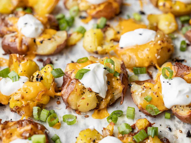 Twice Baked Smashed Potatoes