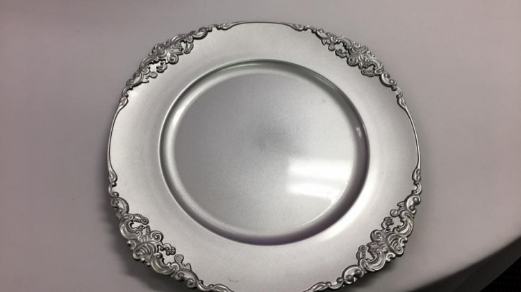 Silver Vintage Charger Plate