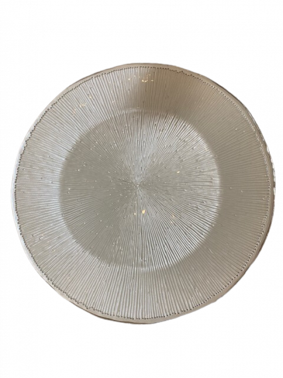 Silver Glass Sunburst Charger