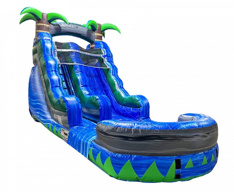 15ft Blue Crush Single Lane Water Slide