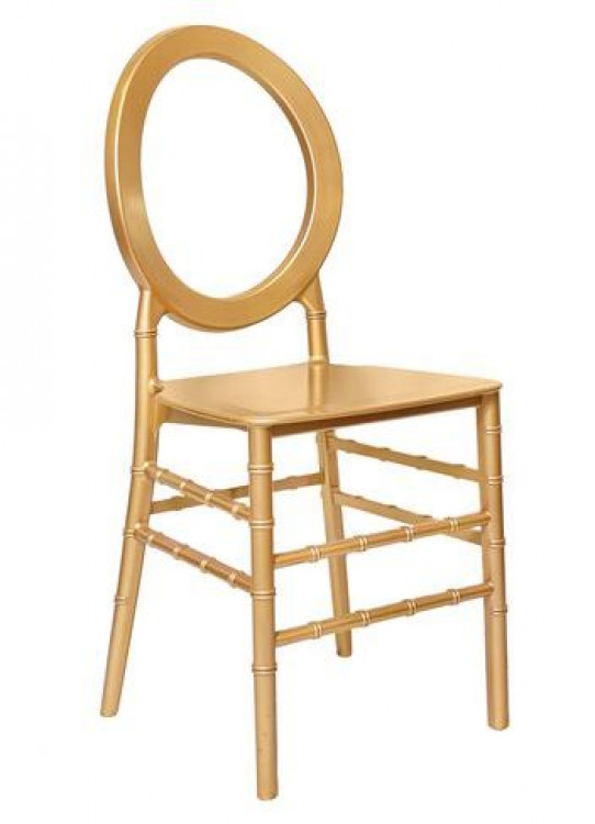 Oval Open Back Resin Chair - Gold