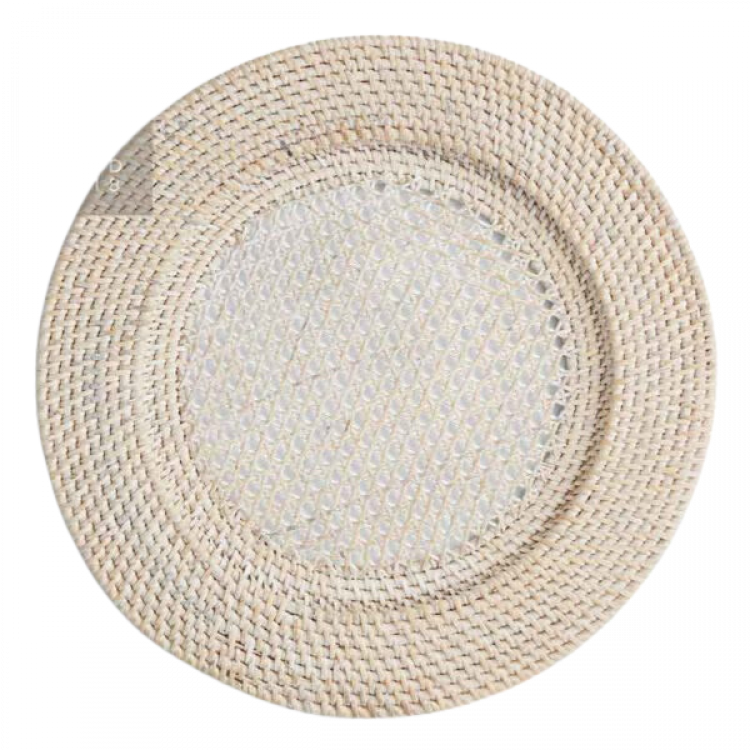 Rattan White Wash Charger