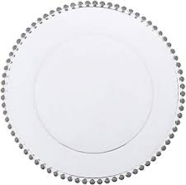 Silver Beaded Charger Plates