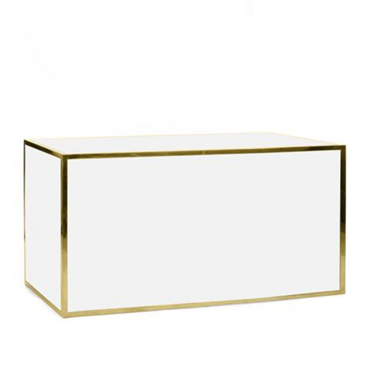 6' Avenue Bar White with Gold Trim