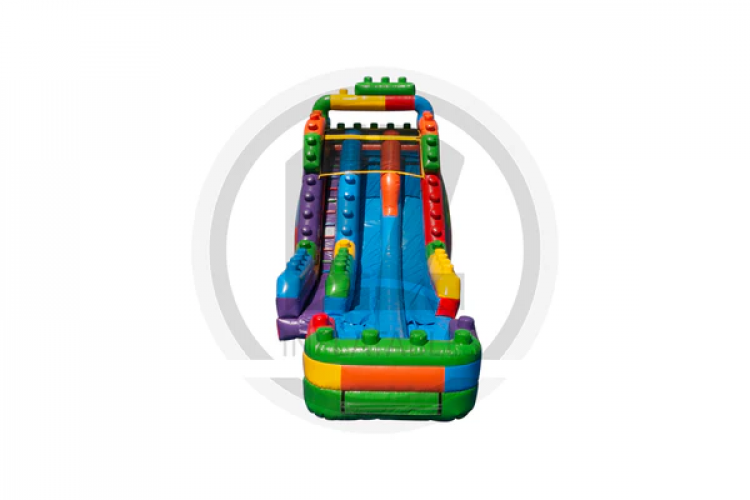 18 Ft Mega Blocks Dual Lane Slide