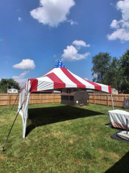 20'x20' American Flag High Peak Frame Tent